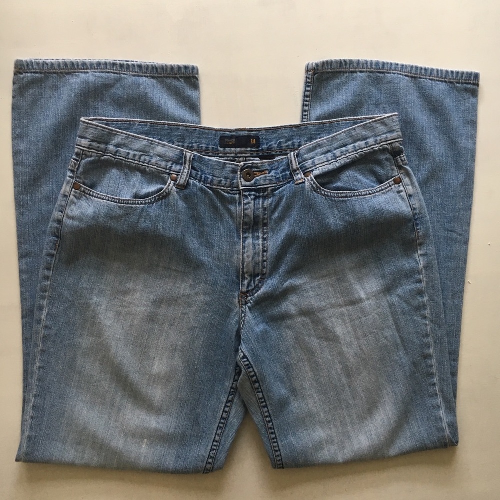 J. Crew light weight straight wide leg jeans - 14